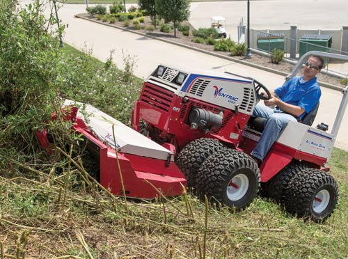 Hill Mowing on Ventrac Mower